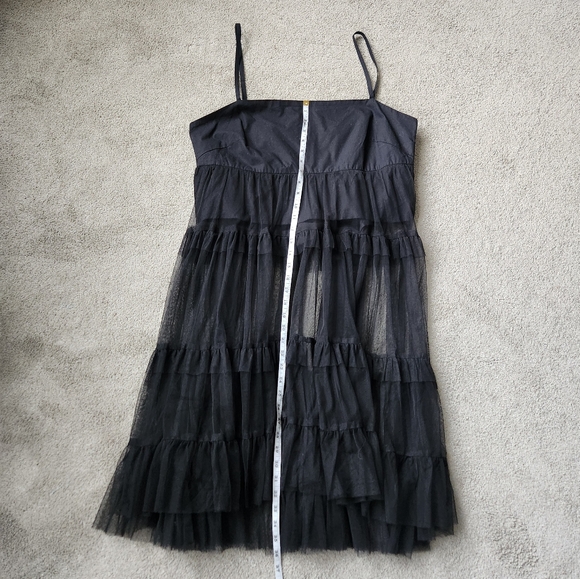 Anthropologie Maeve Tiered Tulle Tunic Dress Whimsigoth Witchy Dark Fairy Size L - Picture 8 of 11